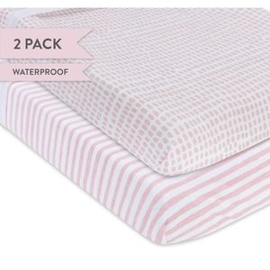 Ely's & Co. Patent Pending Waterproof Changing Pad Cover Set | Cradle Sheet Set